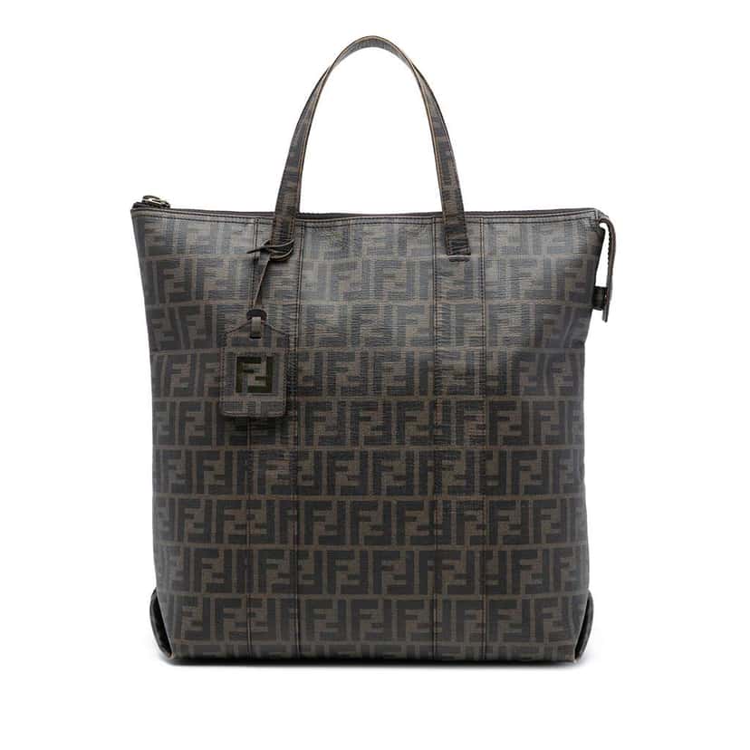 Fendi Zucca Coated Canvas Vertical Tote Brown Canvas Very good condition - Front View