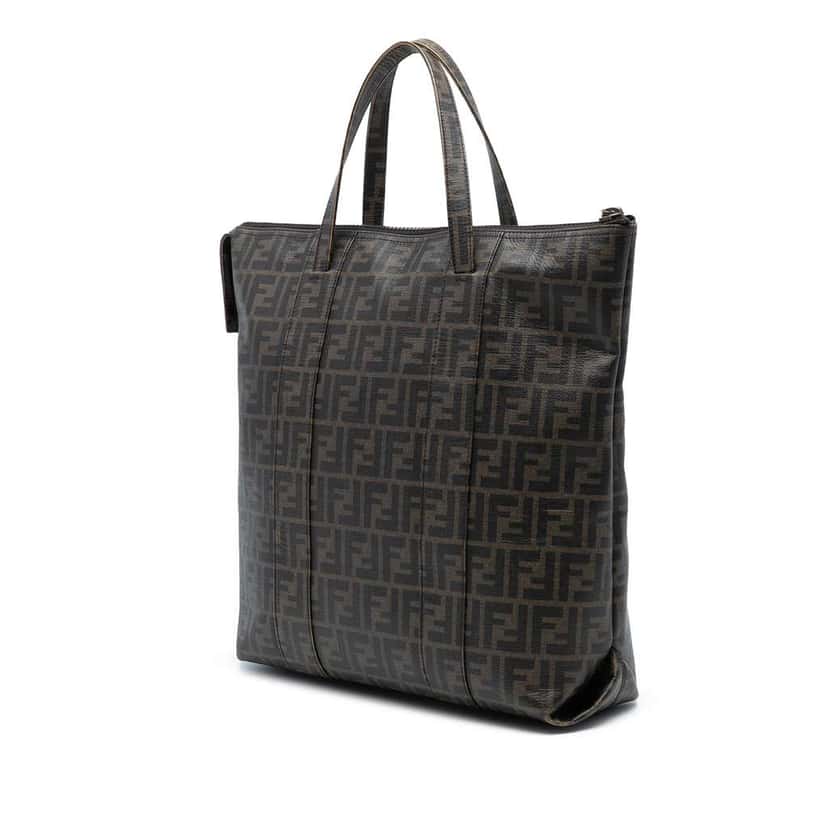 Fendi Zucca Coated Canvas Vertical Tote Brown Canvas Very good condition - Back View