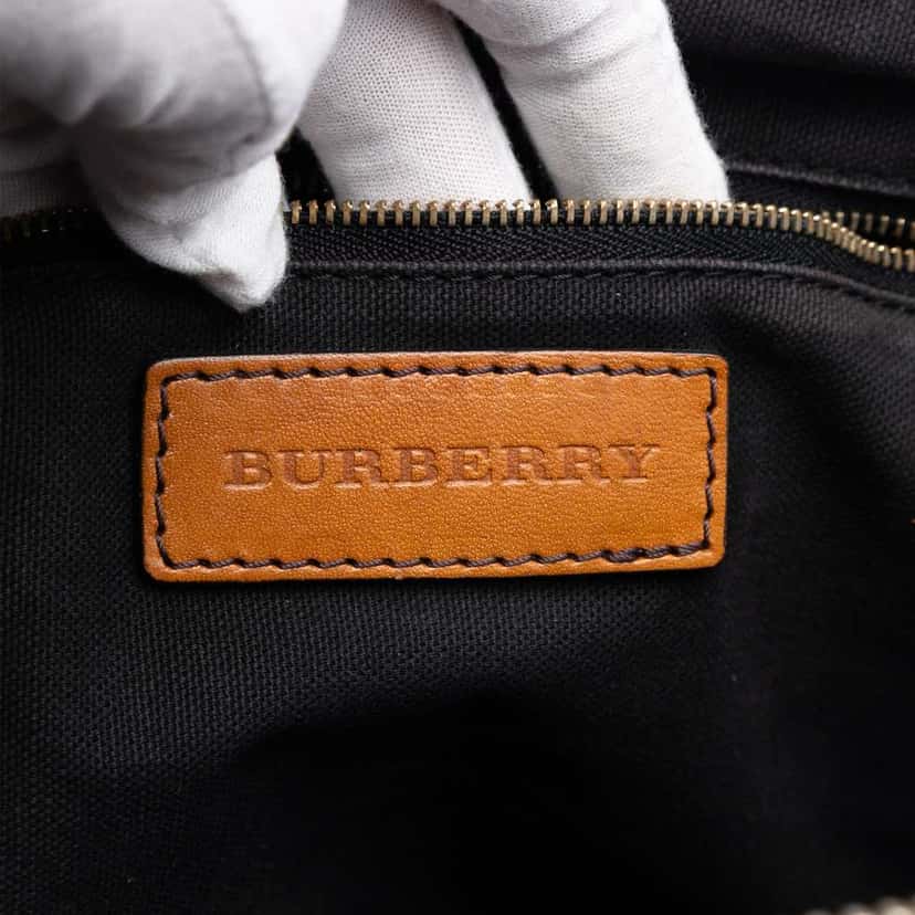 Burberry Small Leather Trimmed House Check Canvas Bridle Orchard Satchel Brown Canvas Very good condition - Box View