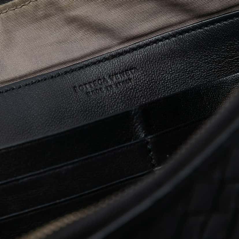 Bottega Veneta Nappa Intrecciato Clutch Black Leather Good condition - Box View