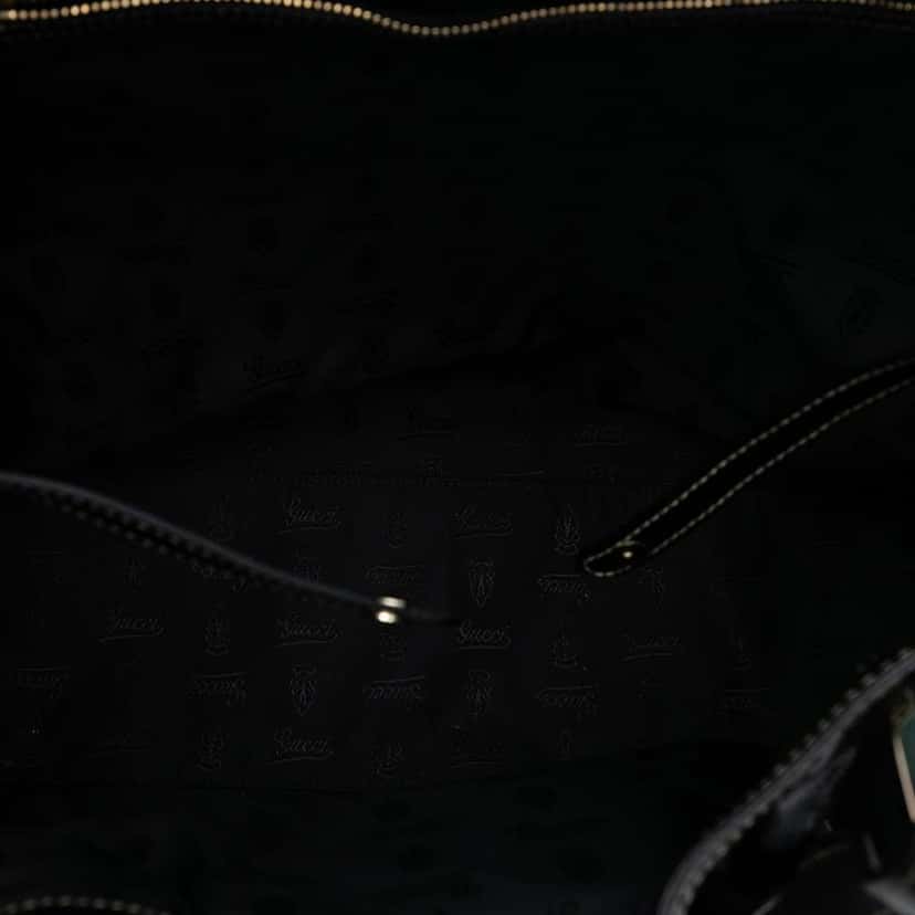 Gucci Patent Dialux Britt Web Tote Black Leather Very good condition - Model View