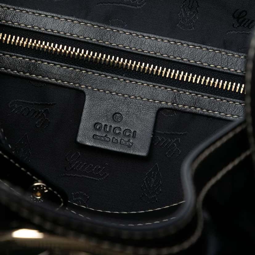Gucci Patent Dialux Britt Web Tote Black Leather Very good condition - Box View