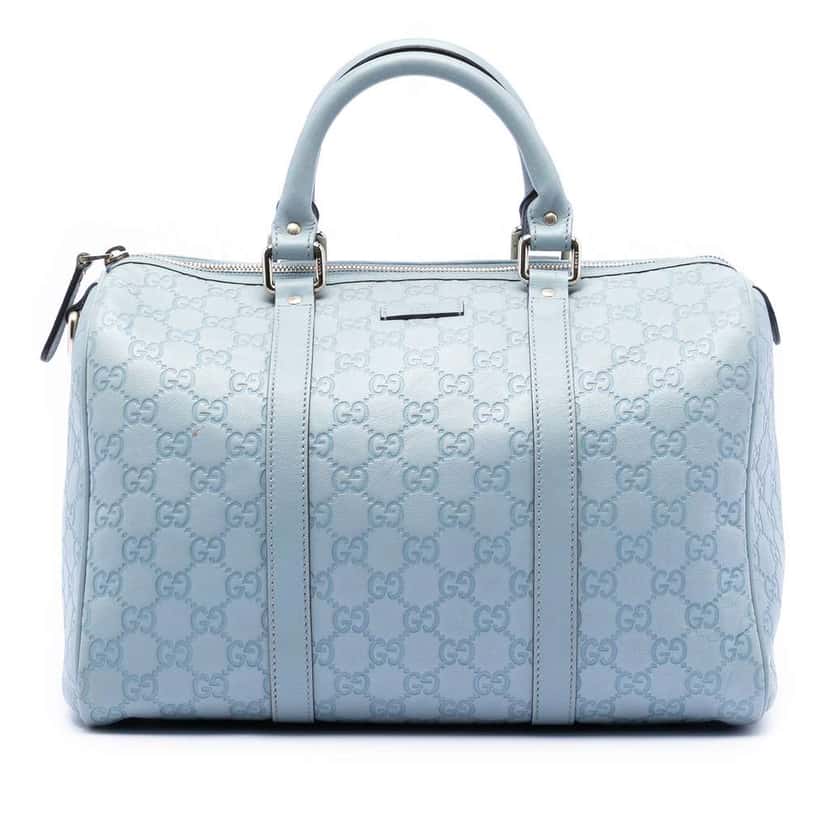 Gucci Medium Guccissima Joy Boston Bag Blue Leather Good condition - Front View