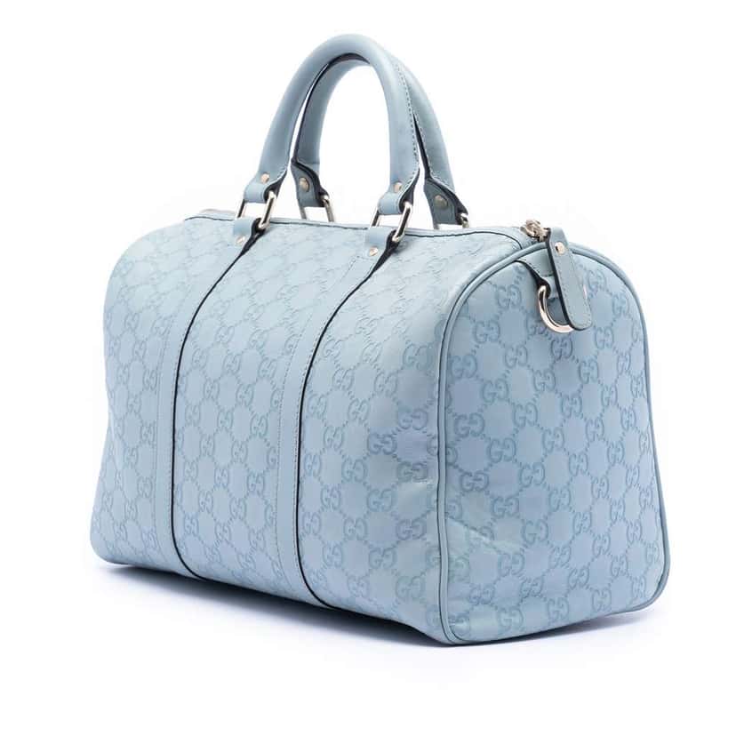 Gucci Medium Guccissima Joy Boston Bag Blue Leather Good condition - Back View