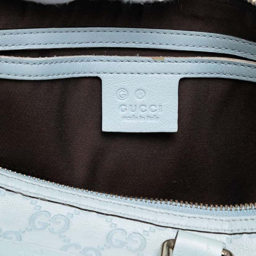 Gucci Medium Guccissima Joy Boston Bag Blue Leather Good condition - Box View