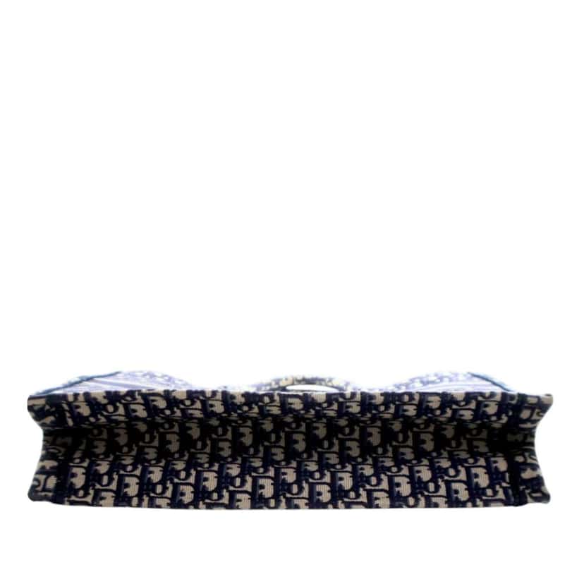 Dior Large Oblique Embroidered Canvas Book Tote Blue Canvas Good condition - Box View