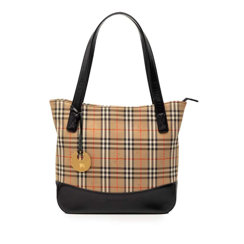 Burberry Haymarket Check Canvas Tote Brown Canvas Good condition - Front View