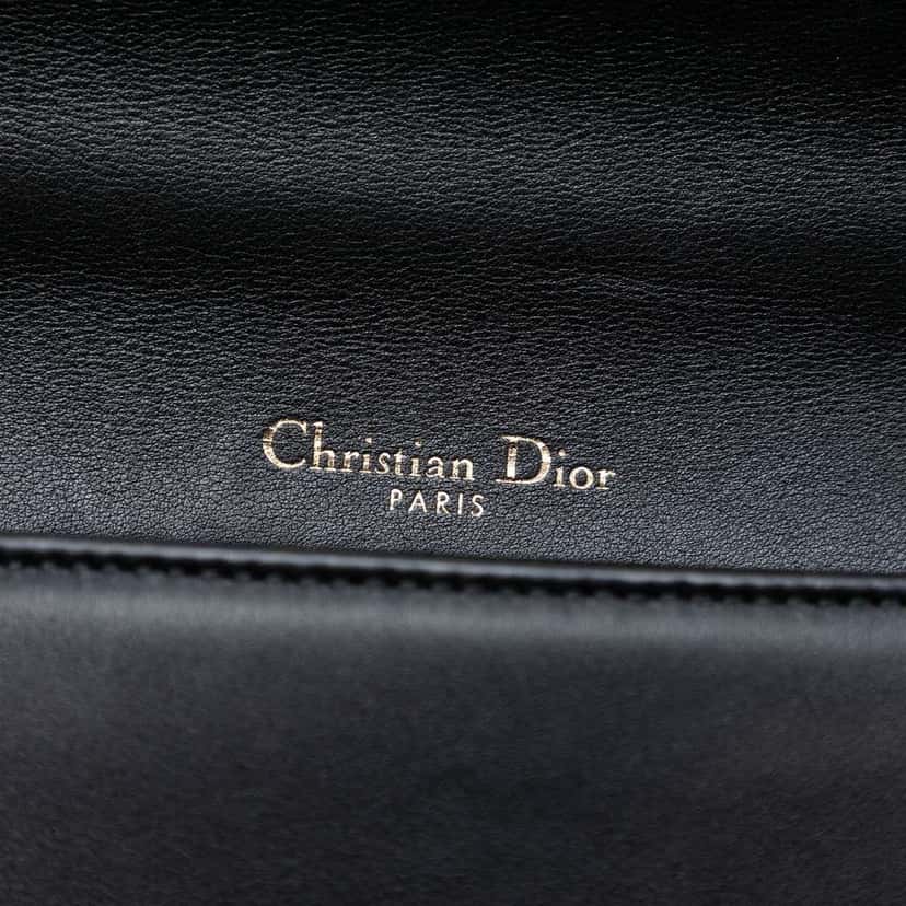 Dior Medium Studded Lambskin Diorama Flap Black Leather Good condition - Box View