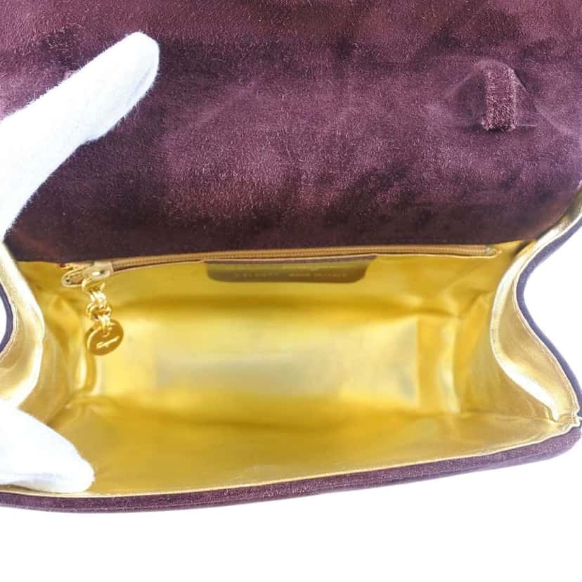 Salvatore Ferragamo Suede Chain Satchel Brown Leather Very good condition - Model View