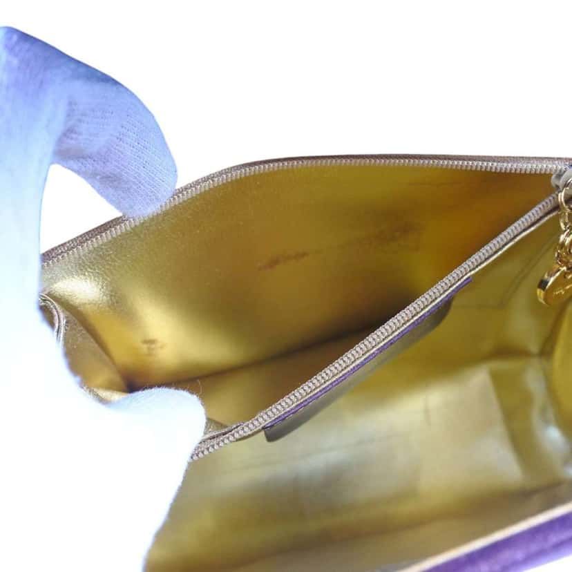 Salvatore Ferragamo Suede Chain Satchel Brown Leather Very good condition - Box View