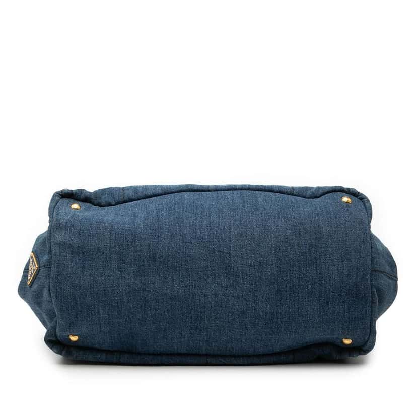 Prada Large Denim Canapa Logo Satchel Blue Denim Good condition - Inside View