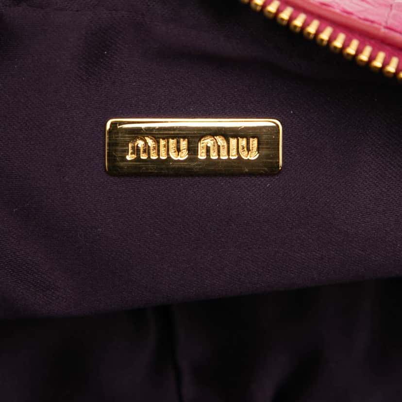 Miu Miu Croc Embossed Patent Crossbody Pink Leather Very good condition - Box View