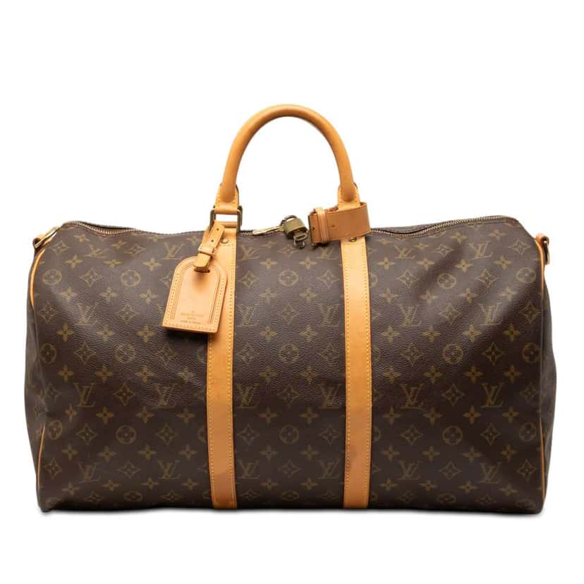 Louis Vuitton Monogram Keepall Bandouliere 50 Brown Good condition - Front View