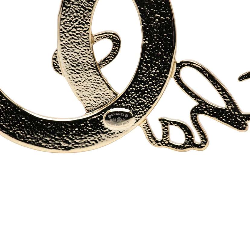 Chanel Gold Plated CC Logo Crystal Brooch Gold Metal Good condition - Inside View