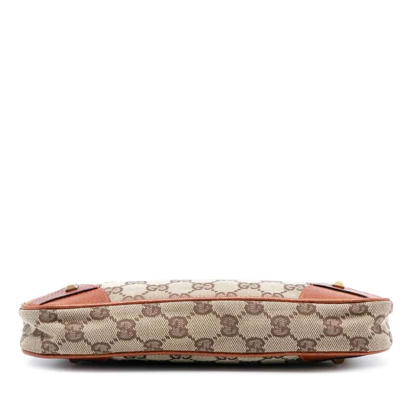 Gucci GG Canvas Nailhead Shoulder Bag Brown Canvas Good condition - Inside View