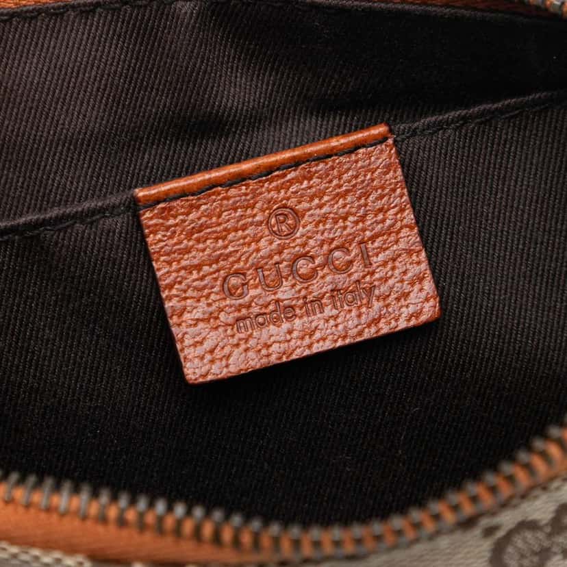 Gucci GG Canvas Nailhead Shoulder Bag Brown Canvas Good condition - Box View