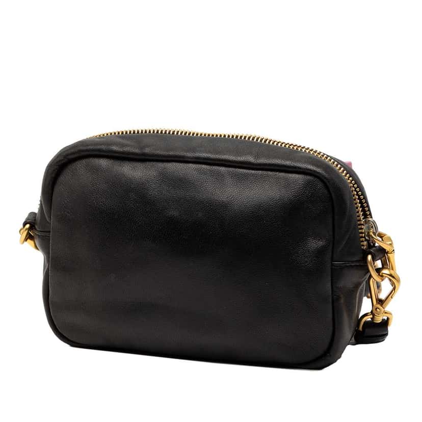 Prada Nappa Fiocco Bow Crossbody Black Leather Very good condition - Back View