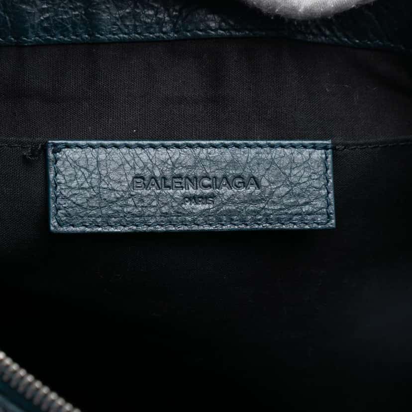 Balenciaga Lambskin Motocross Classic Clip L Clutch Blue Leather Very good condition - Box View
