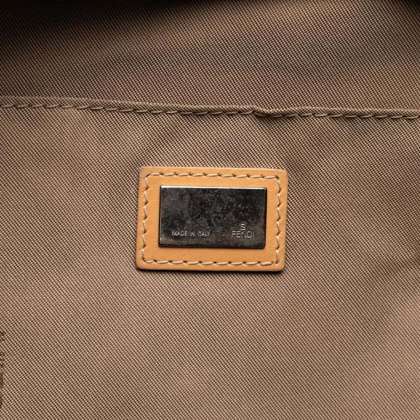 Fendi Micro Zucchino Canvas Bauletto Handbag Brown Canvas Good condition - Box View