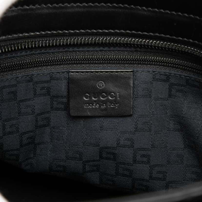 Gucci Suede Web Tote Black Leather Good condition - Box View