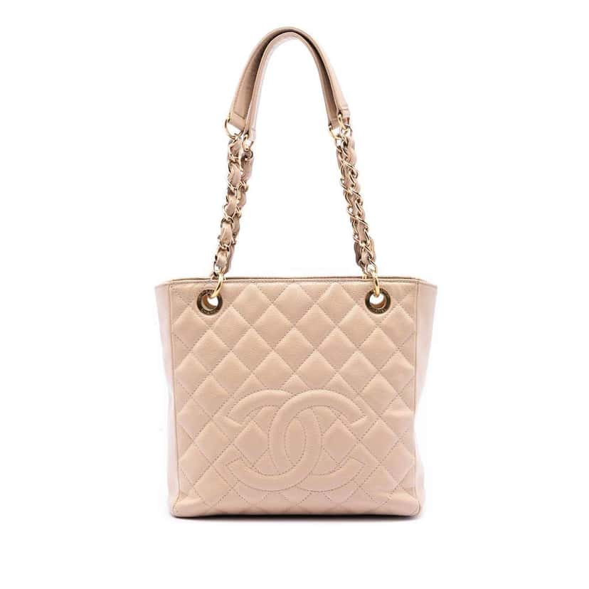 Chanel Caviar Petite Shopping Tote Brown Leather Very good condition - Front View