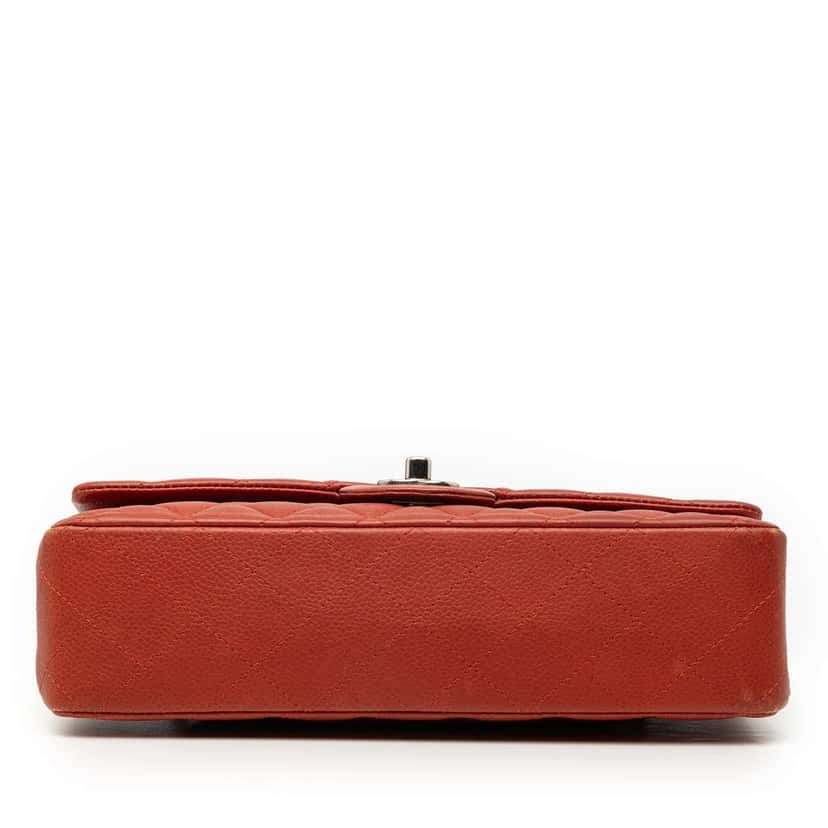 Chanel Medium Classic Caviar Double Flap Red Leather Very good condition - Inside View
