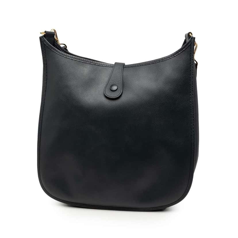 Hermès Epsom Evelyne GM Black Leather Good condition - Back View