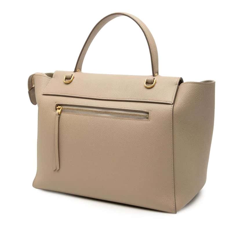 Celine Mini Grained Calfskin Belt Bag Brown Leather Good condition - Back View