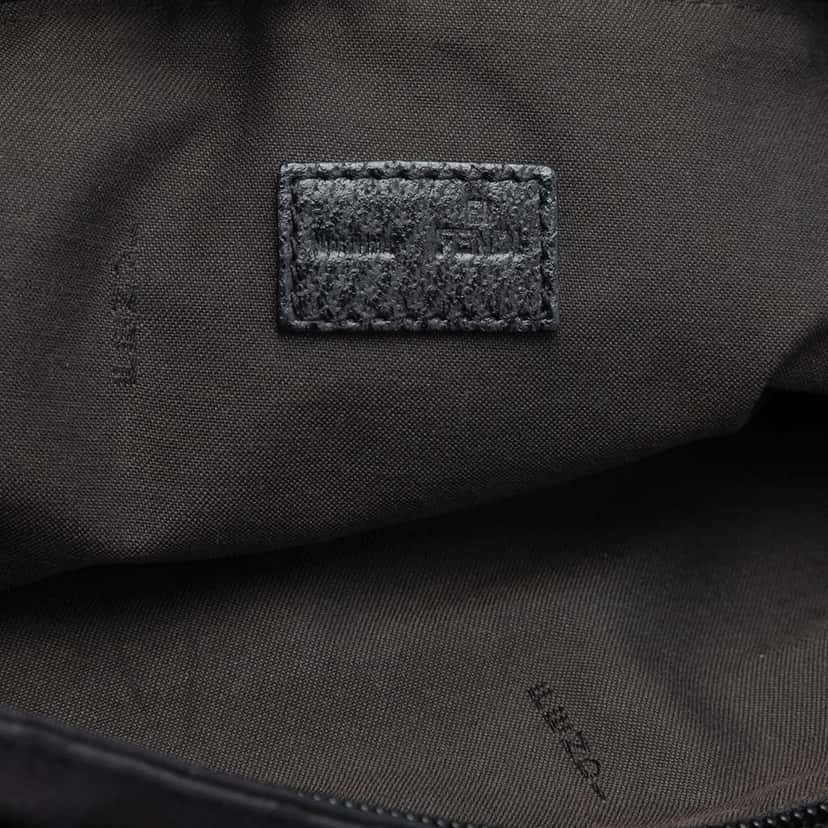 Fendi Zucca Nylon Zip Code Shoulder Bag Black Very good condition - Box View