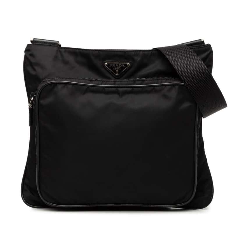 Prada Tessuto Zip Top Crossbody Black Very good condition - Front View