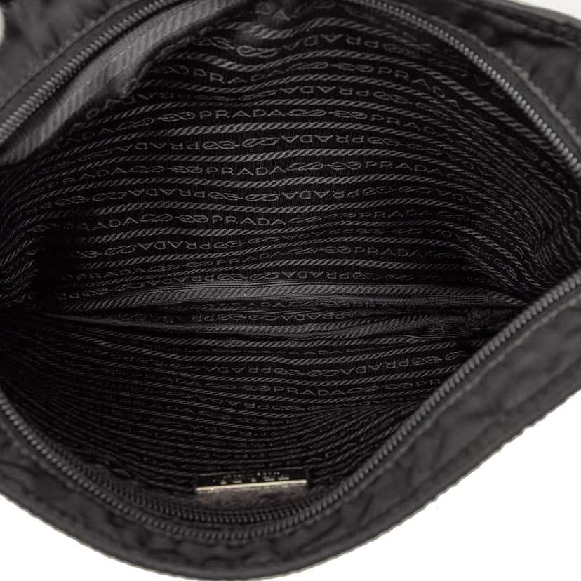 Prada Tessuto Zip Top Crossbody Black Very good condition - Model View