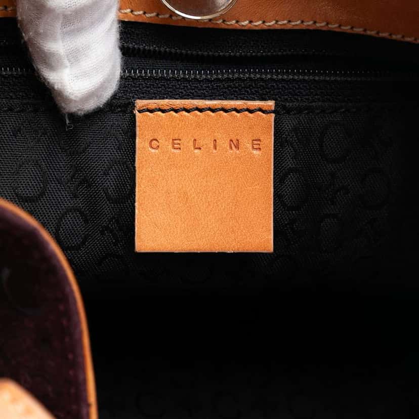 Celine C Macadam Suede Shoulder Bag Red Leather Good condition - Box View