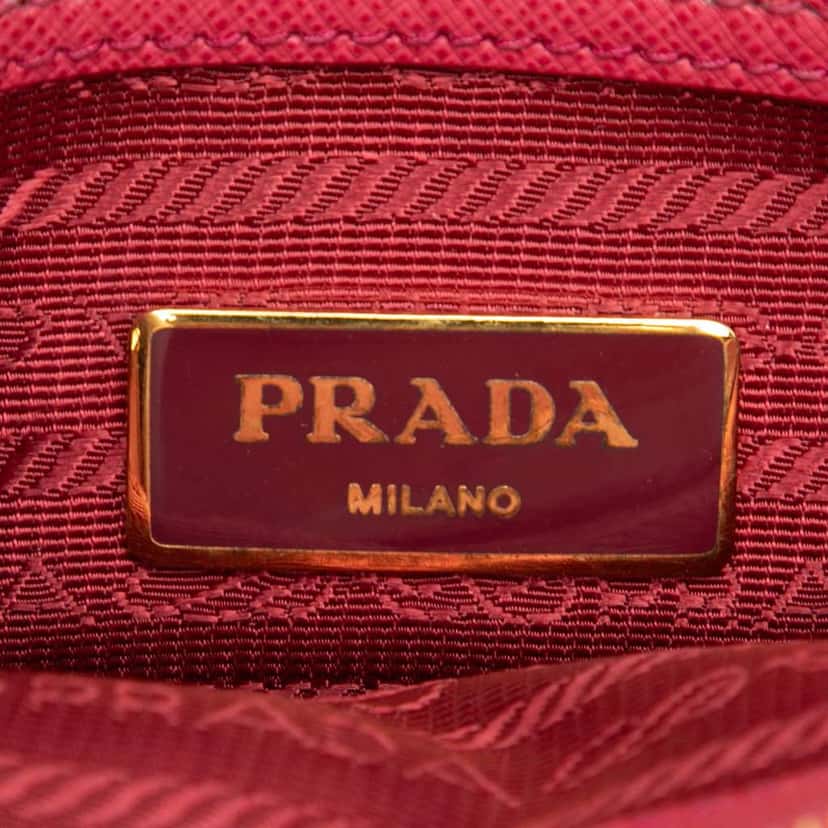 Prada Small Saffiano Lux Promenade Satchel Pink Leather Good condition - Box View