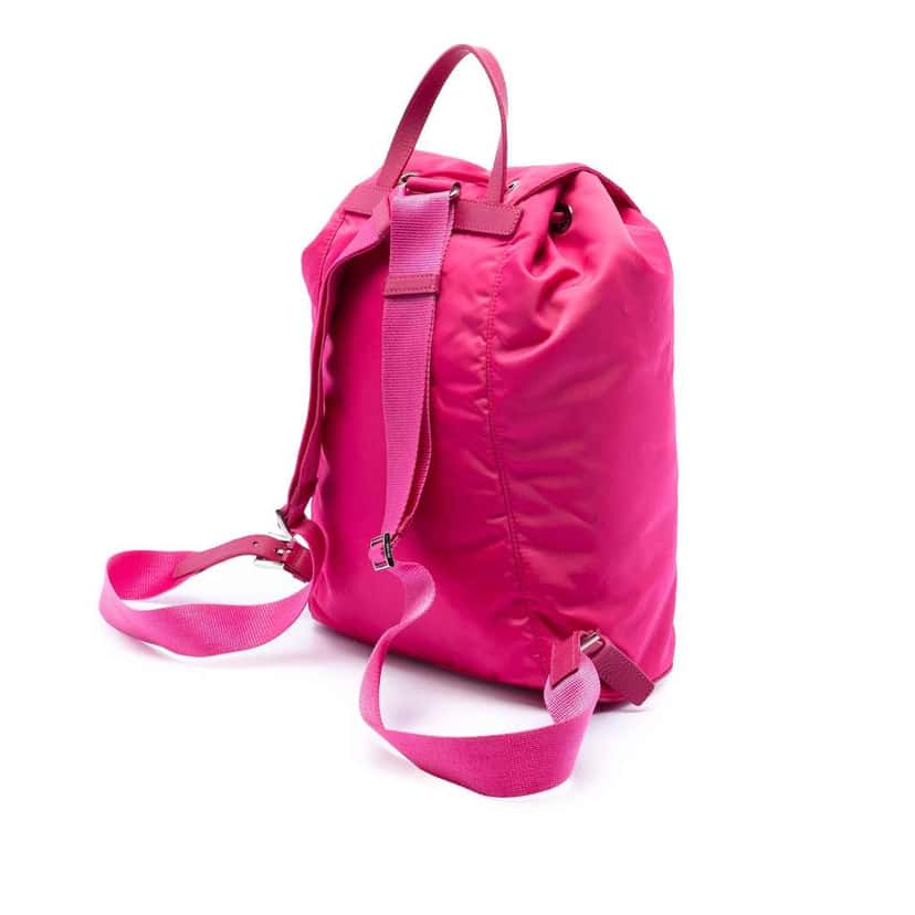 Prada Tessuto Drawstring Backpack Pink Good condition - Back View