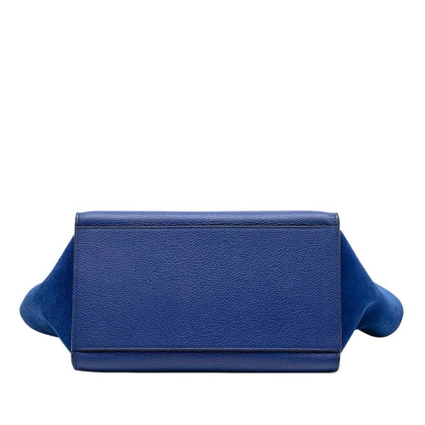 Celine Small Leather Trapeze Satchel Blue Leather Very good condition - Inside View