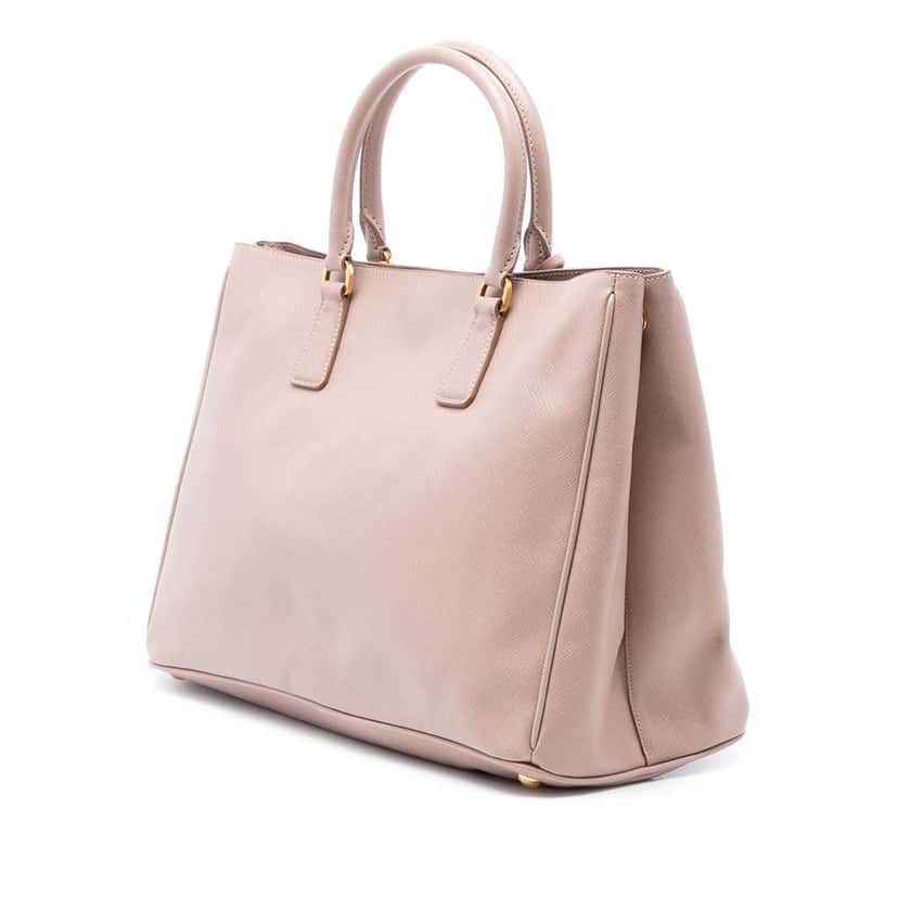 Prada Large Saffiano Lux Galleria Double Zip Tote Brown Leather Good condition - Back View