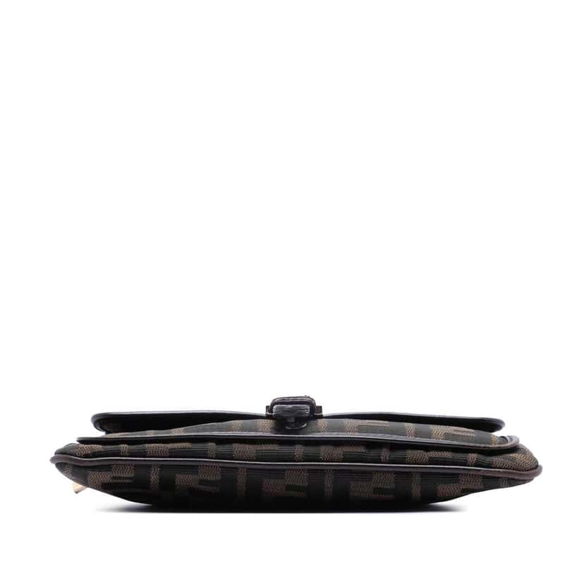 Fendi Zucca Canvas Zip Clutch Brown Canvas Good condition - Inside View