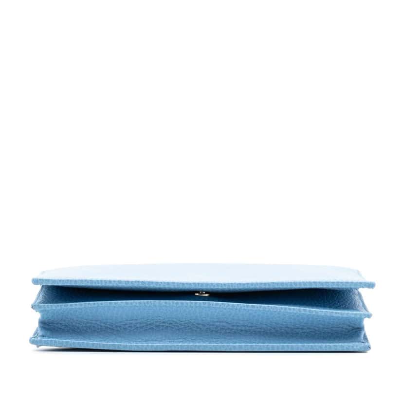Gucci Dollar Calfskin Swing Wallet On Strap Blue Leather Very good condition - Inside View