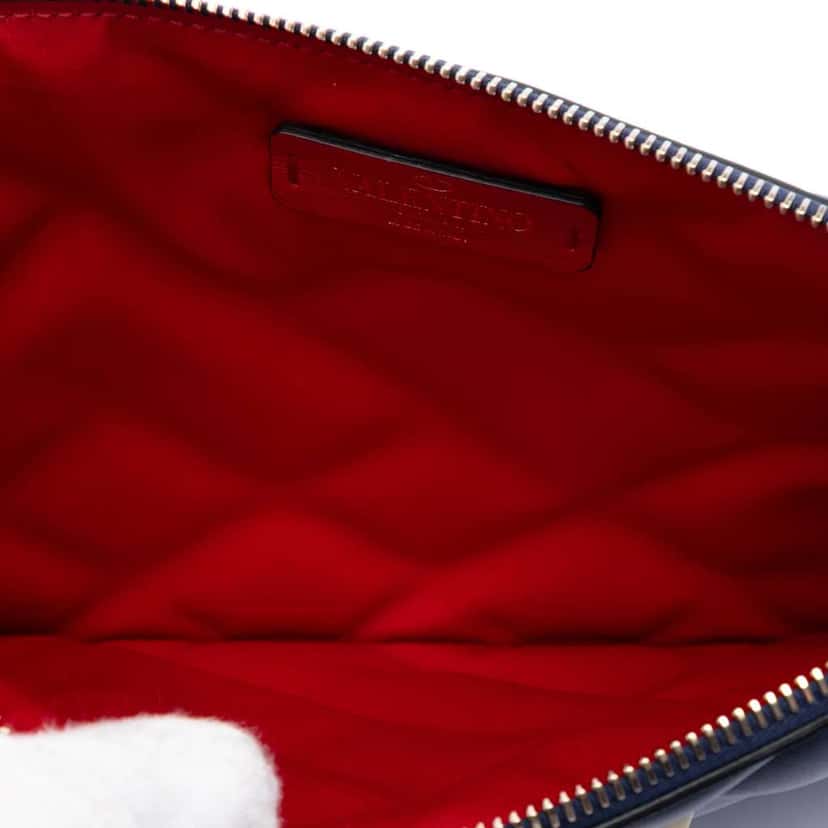 Valentino Nappa Candystud Clutch Blue Leather Good condition - Model View