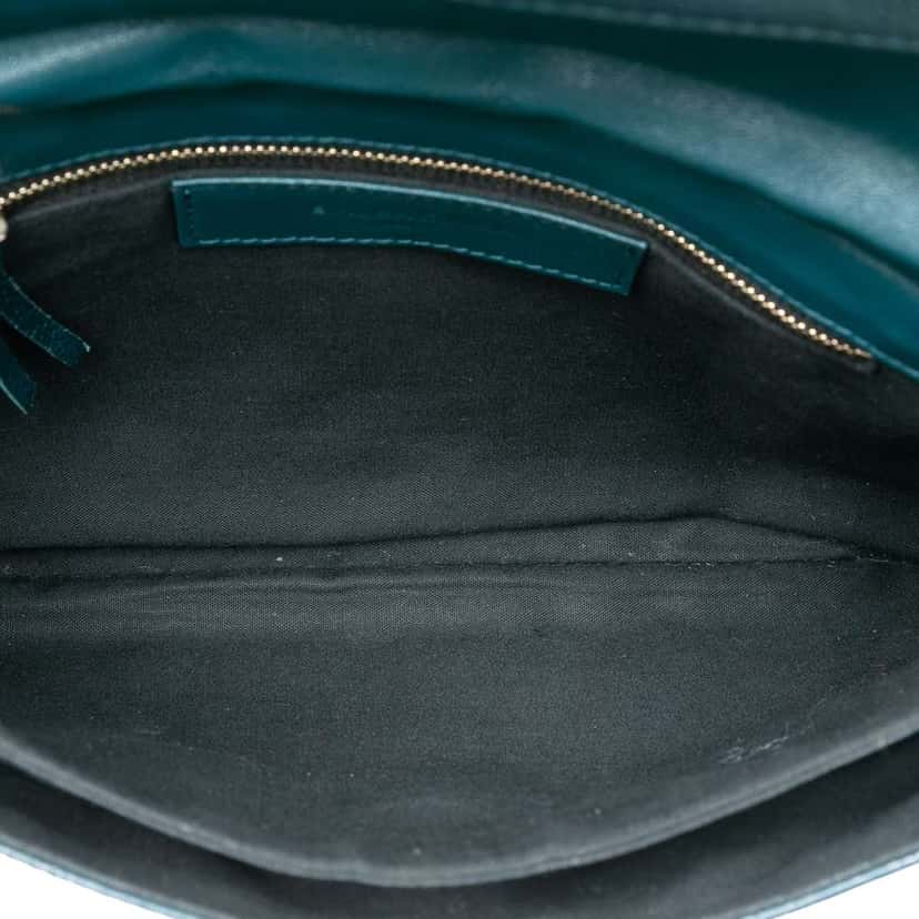 Balenciaga Chevre Motocross Classic Metallic Edge Envelope Clutch Blue Leather Very good condition - Model View