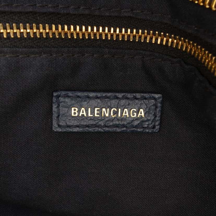 Balenciaga Lambskin Motocross Classic City Satchel Blue Leather Fair condition - Box View