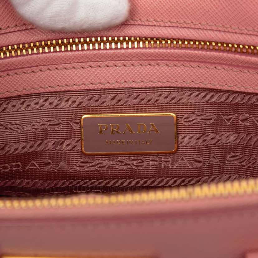 Prada Mini Saffiano Lux Galleria Double Zip Pink Leather Good condition - Box View