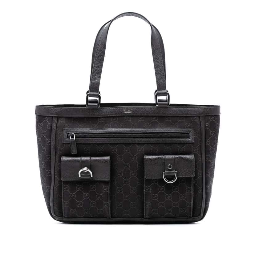 Gucci GG Denim Abbey D Ring Pocket Tote Brown Denim Good condition - Front View