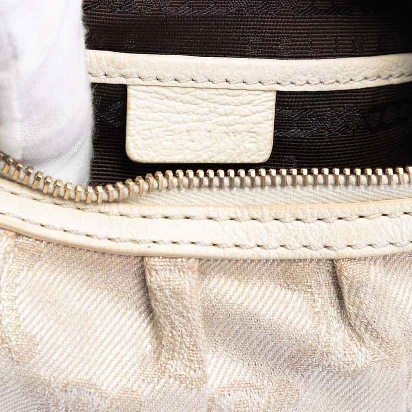 Celine Macadam Canvas Shoulder Bag Gold Canvas Very good condition - Box View