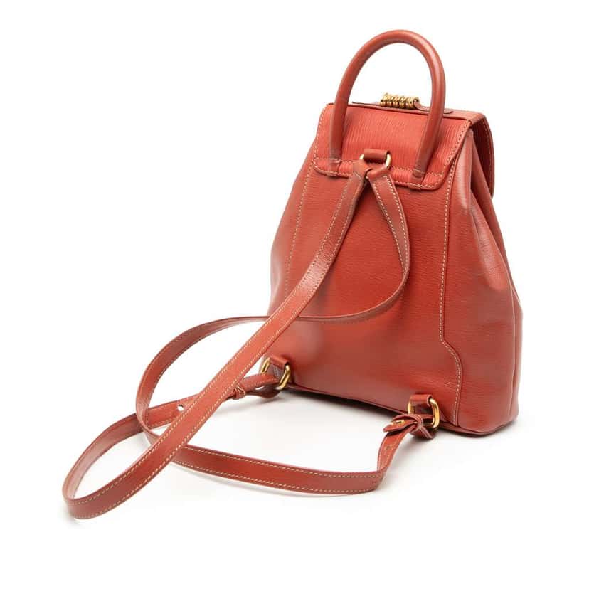 Loewe Leather Velazquez Twist Backpack Red Leather Good condition - Back View
