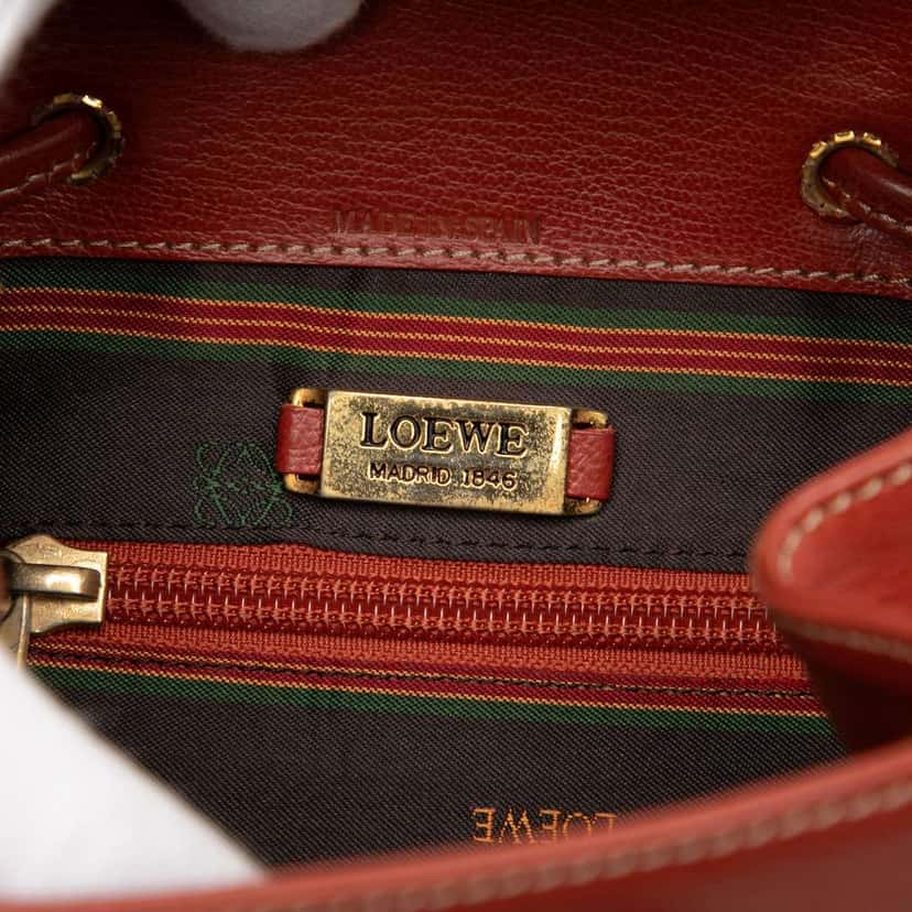 Loewe Leather Velazquez Twist Backpack Red Leather Good condition - Box View