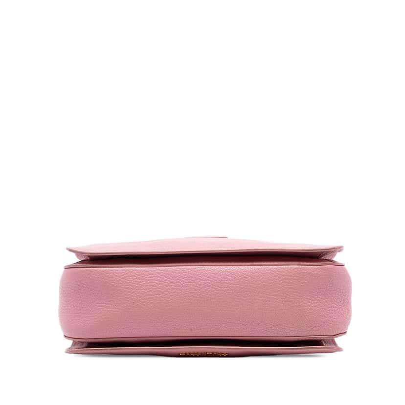 Miu Miu Goatskin Madras Satchel Pink Leather Good condition - Inside View