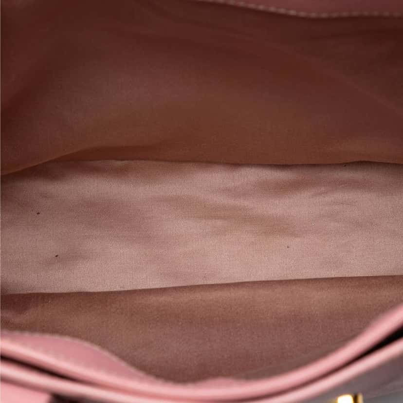 Miu Miu Goatskin Madras Satchel Pink Leather Good condition - Model View