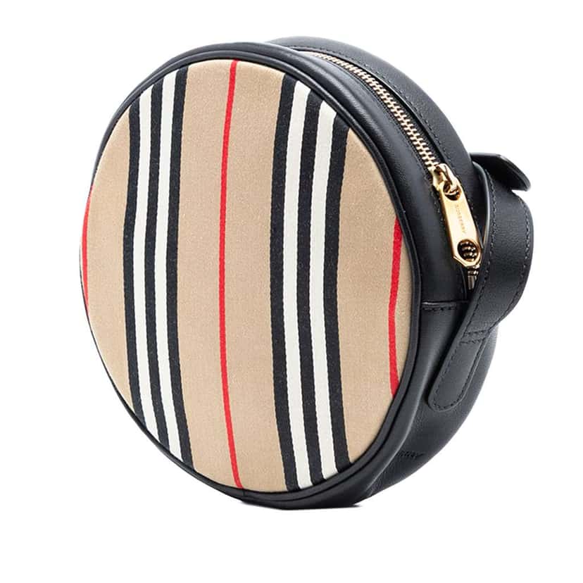 Burberry Icon Stripe Canvas Louise Crossbody Brown Canvas Very good condition - Back View