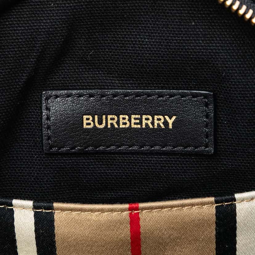 Burberry Icon Stripe Canvas Louise Crossbody Brown Canvas Very good condition - Box View